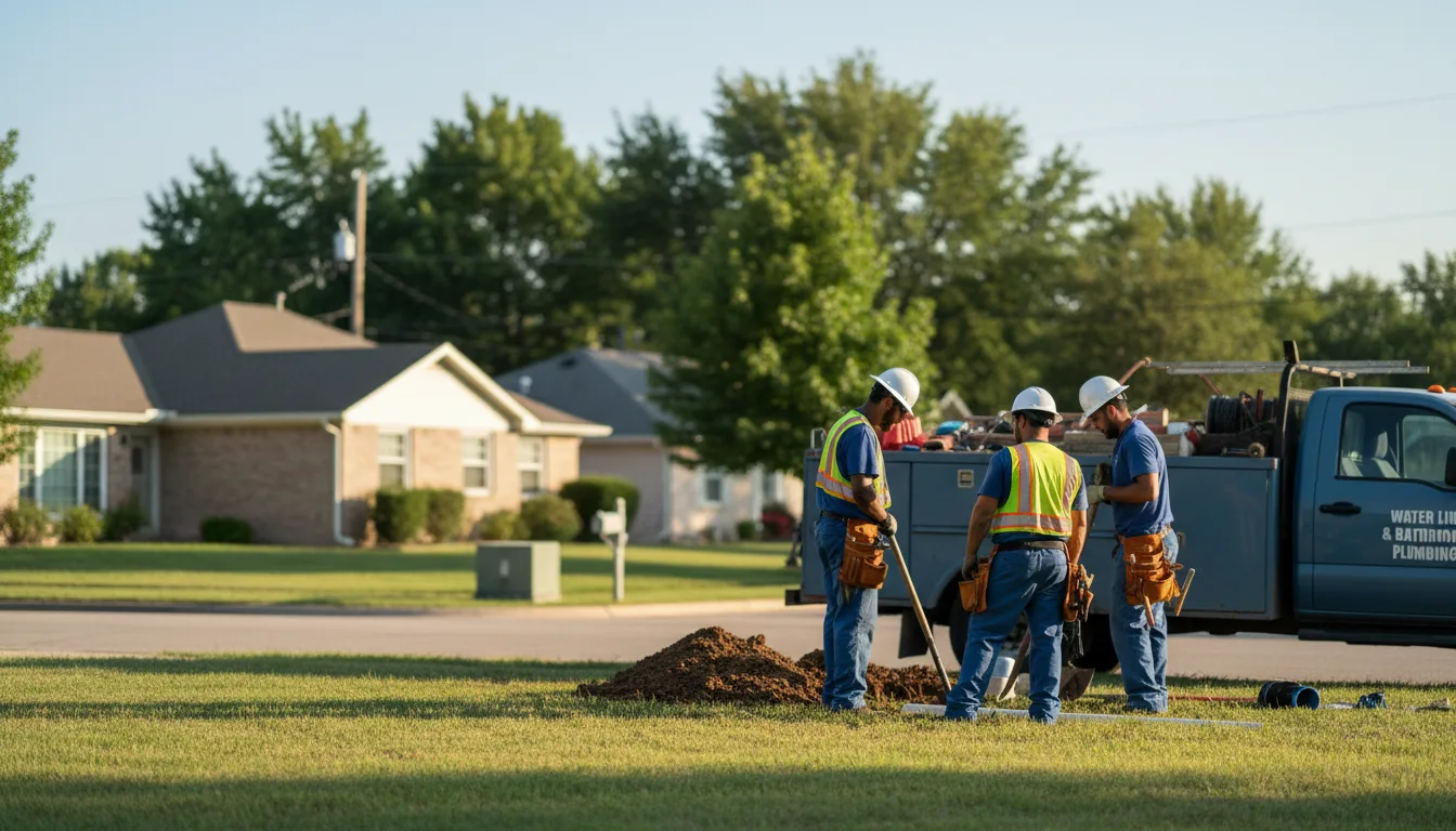 Residential water line and bathroom plumbing service in Bogata, TX